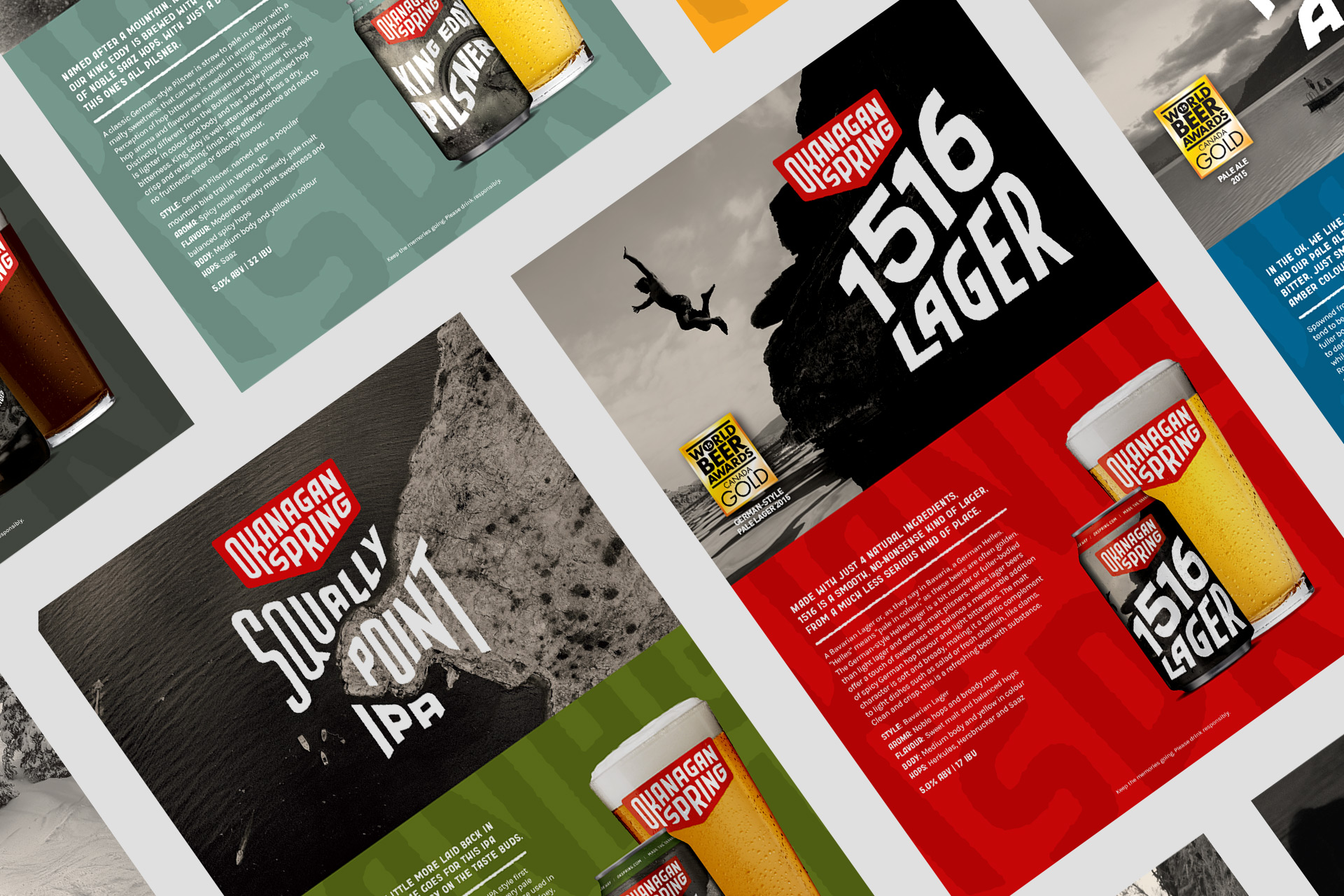 Different layouts of Okanagan artwork .