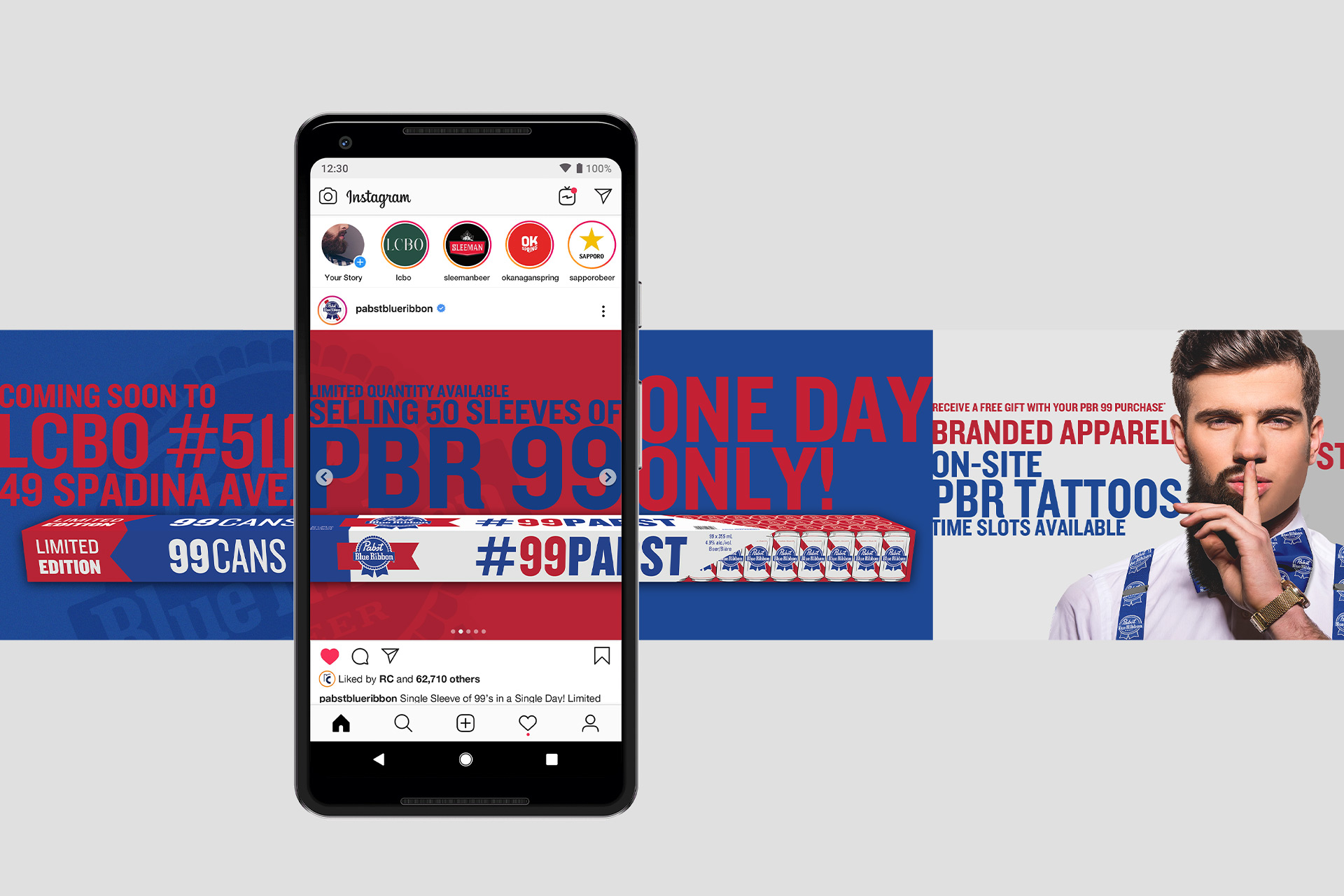 Pabst Blue Ribbin social ads on Facebook