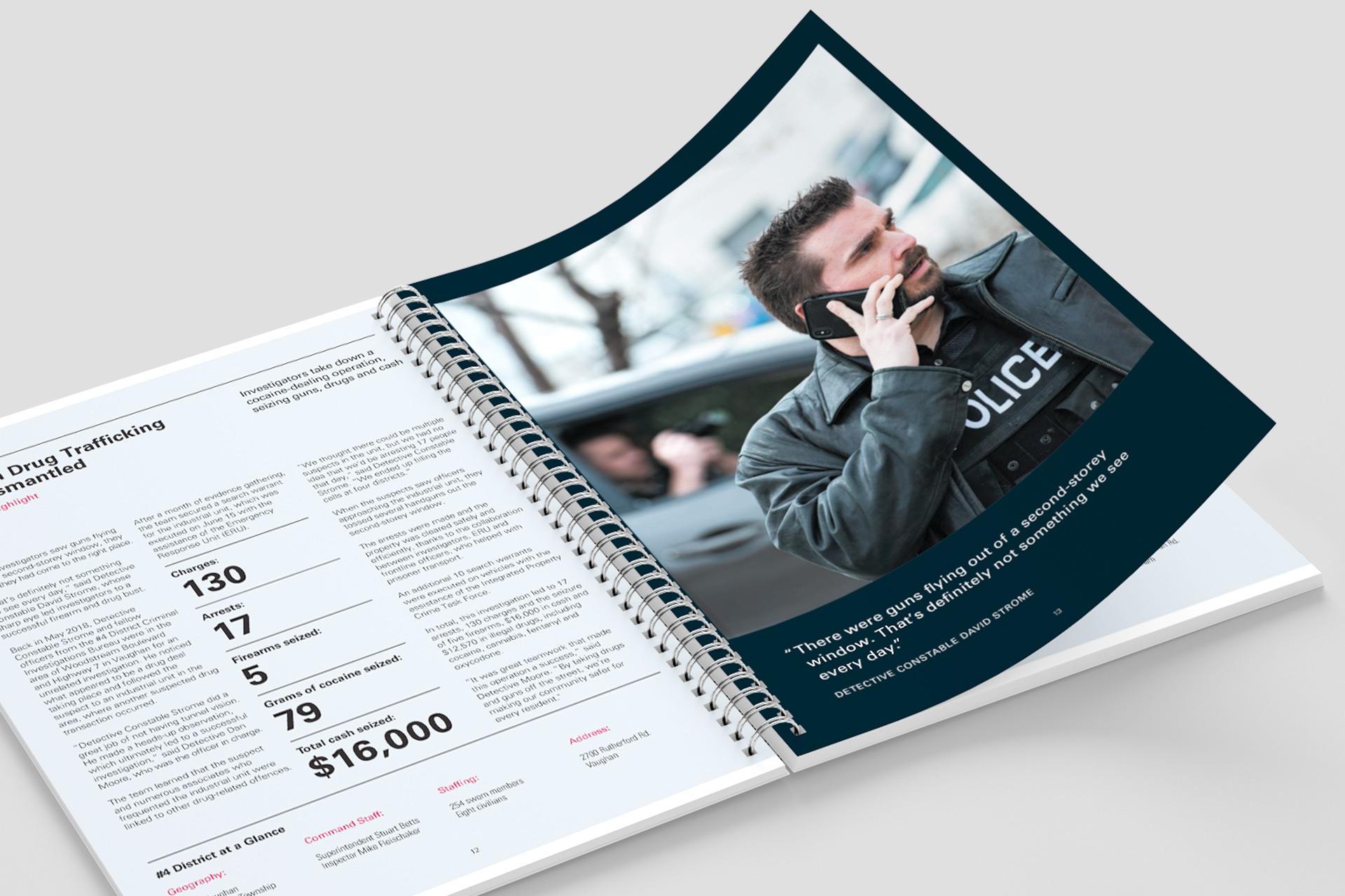 The inside of the Police book showing colours 